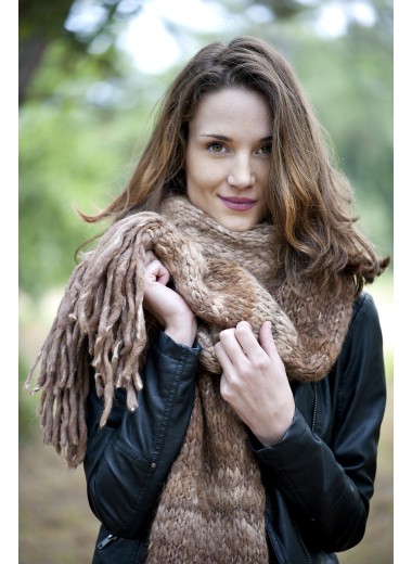 Grosse écharpe Janis en laine d'Alpaga filée main